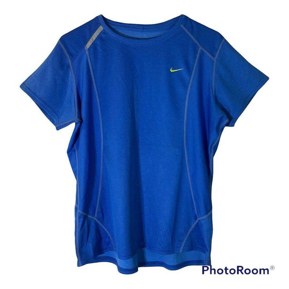 NIKE RUNNING Dri fit T shirt Crew Neck Blue Size Large(12/14) Blue